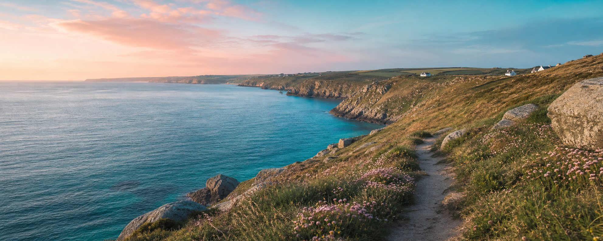 The Cornish coast at sunrise